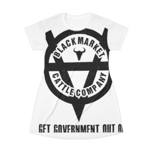 Protest Spirit T-Shirt Dress - Get Government Out, Bold Graphic Design