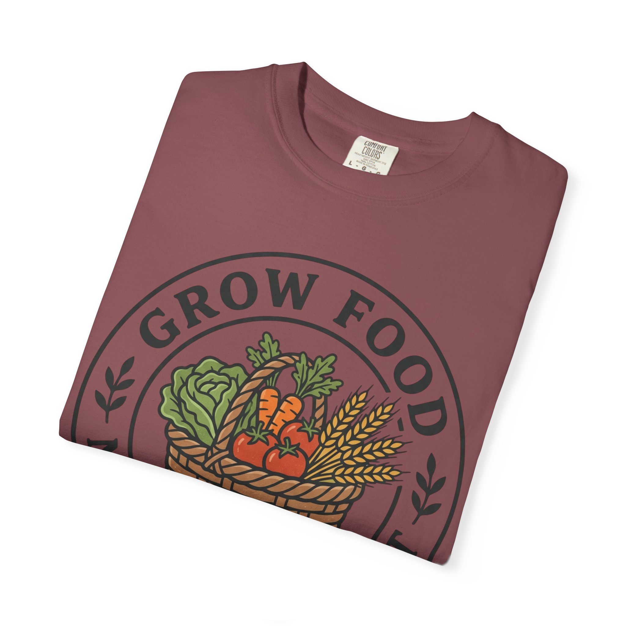 T-Shirt — "Grow Food Not Government" Garden Basket Organic Gardening Tee - Image 15
