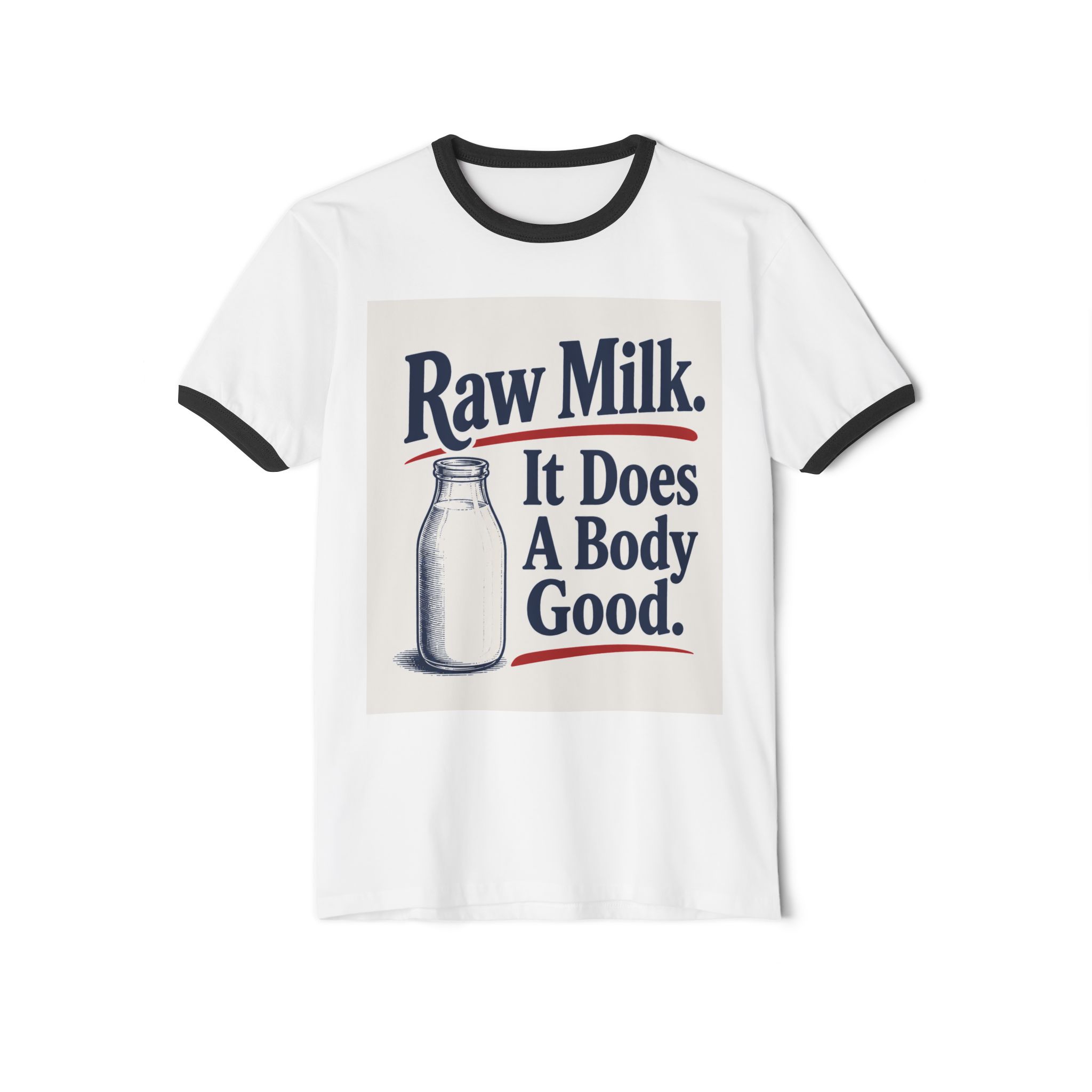 Raw Milk Ringer T-Shirt — 'It Does A Body Good' Vintage Milk Graphic Tee - Image 13