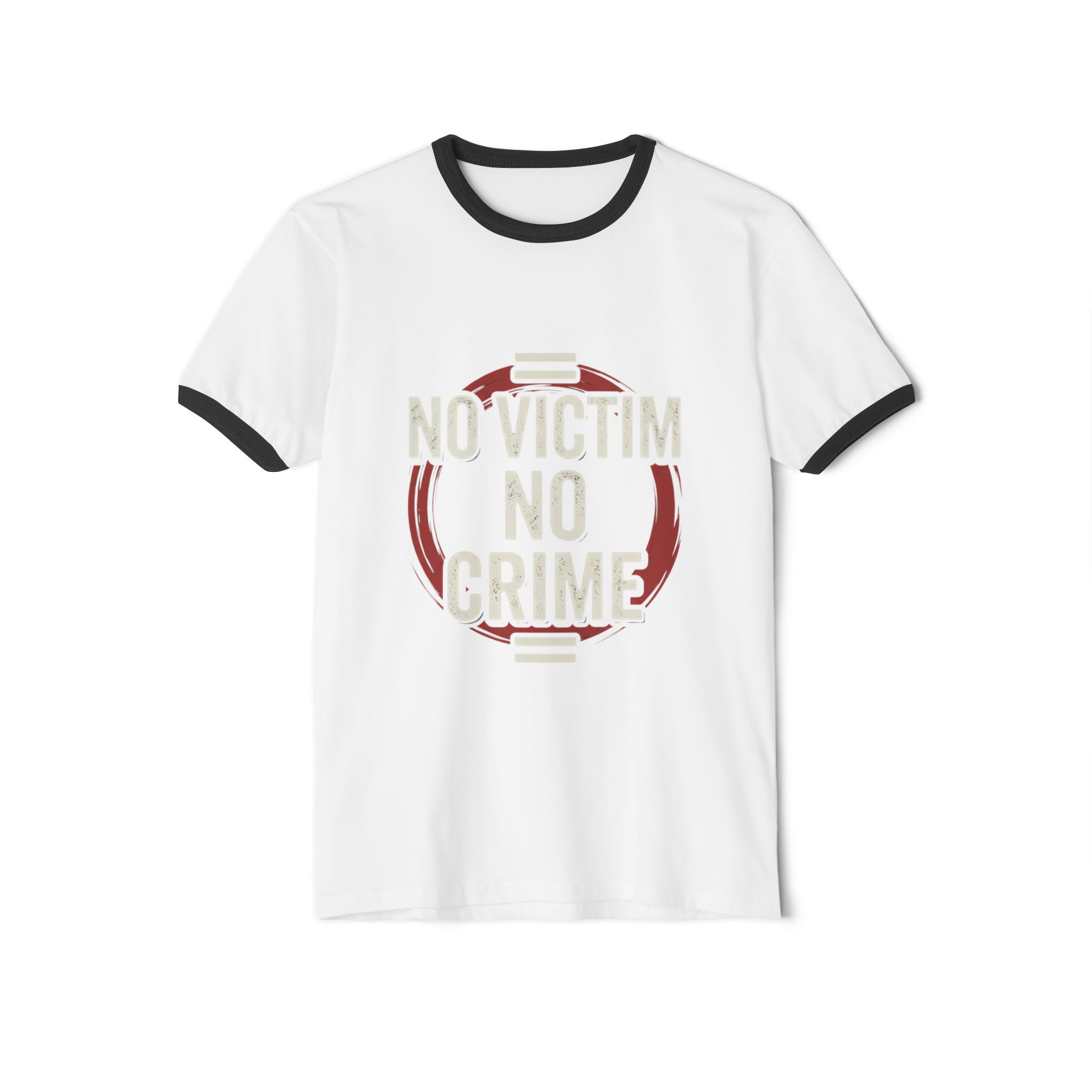 Jury Nullification Ringer T‑Shirt - "No Victim No Crime" Protest Tee