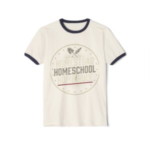 Homestead Homeschool Ringer T‑Shirt — Vintage Homeschooling Tee