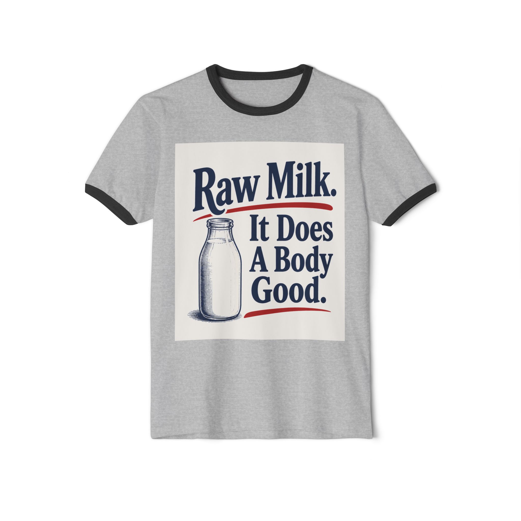 Raw Milk Ringer T-Shirt — 'It Does A Body Good' Vintage Milk Graphic Tee - Image 5