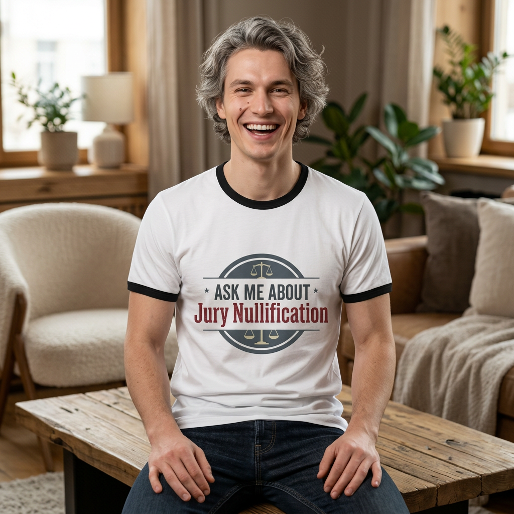 Ask Me About Jury Nullification Ringer T-Shirt - Image 2
