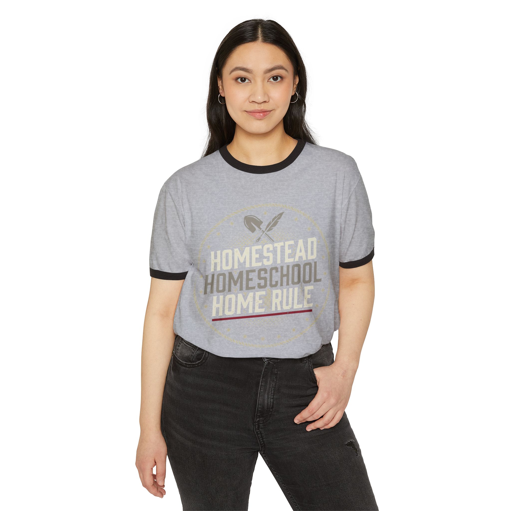 Homestead Homeschool Ringer T‑Shirt — Vintage Homeschooling Tee - Image 7