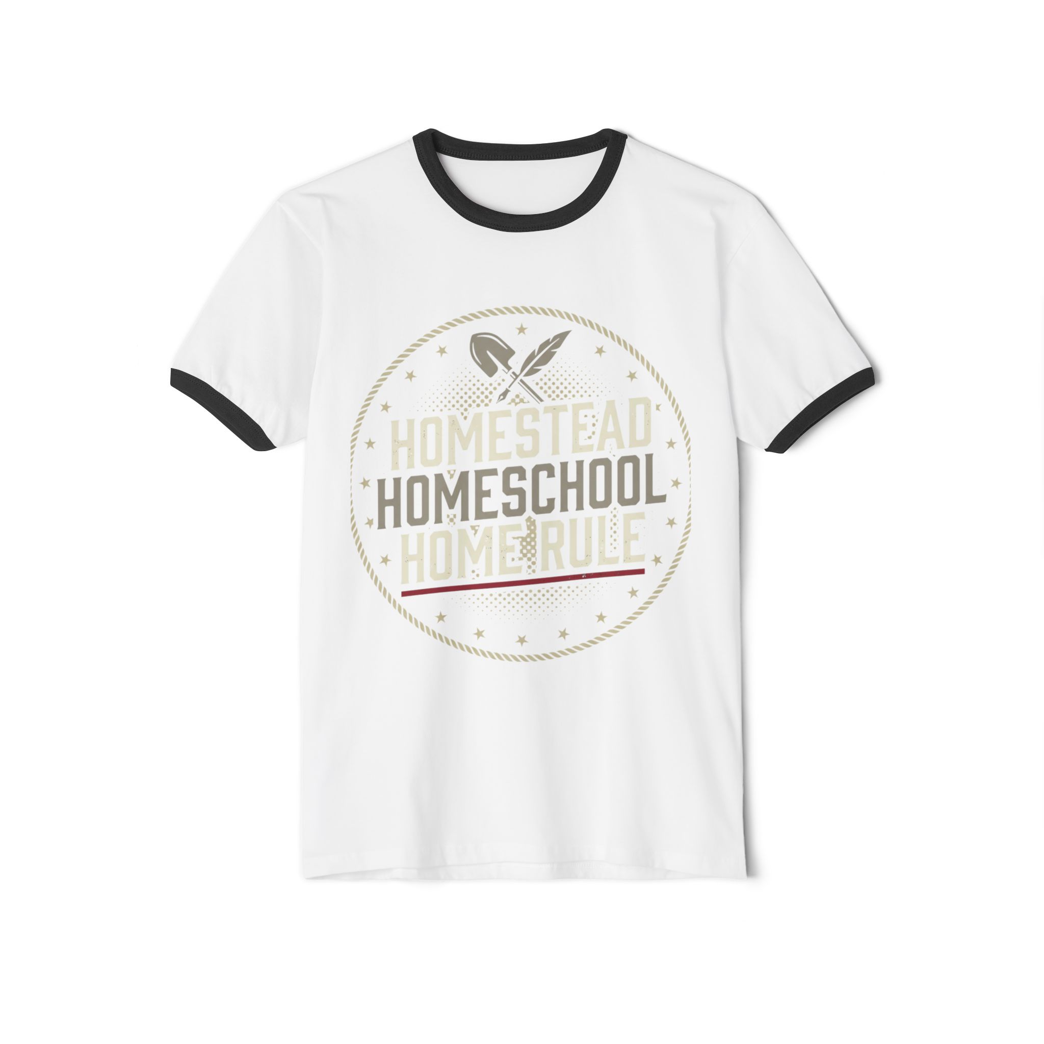 Homestead Homeschool Ringer T‑Shirt — Vintage Homeschooling Tee - Image 13