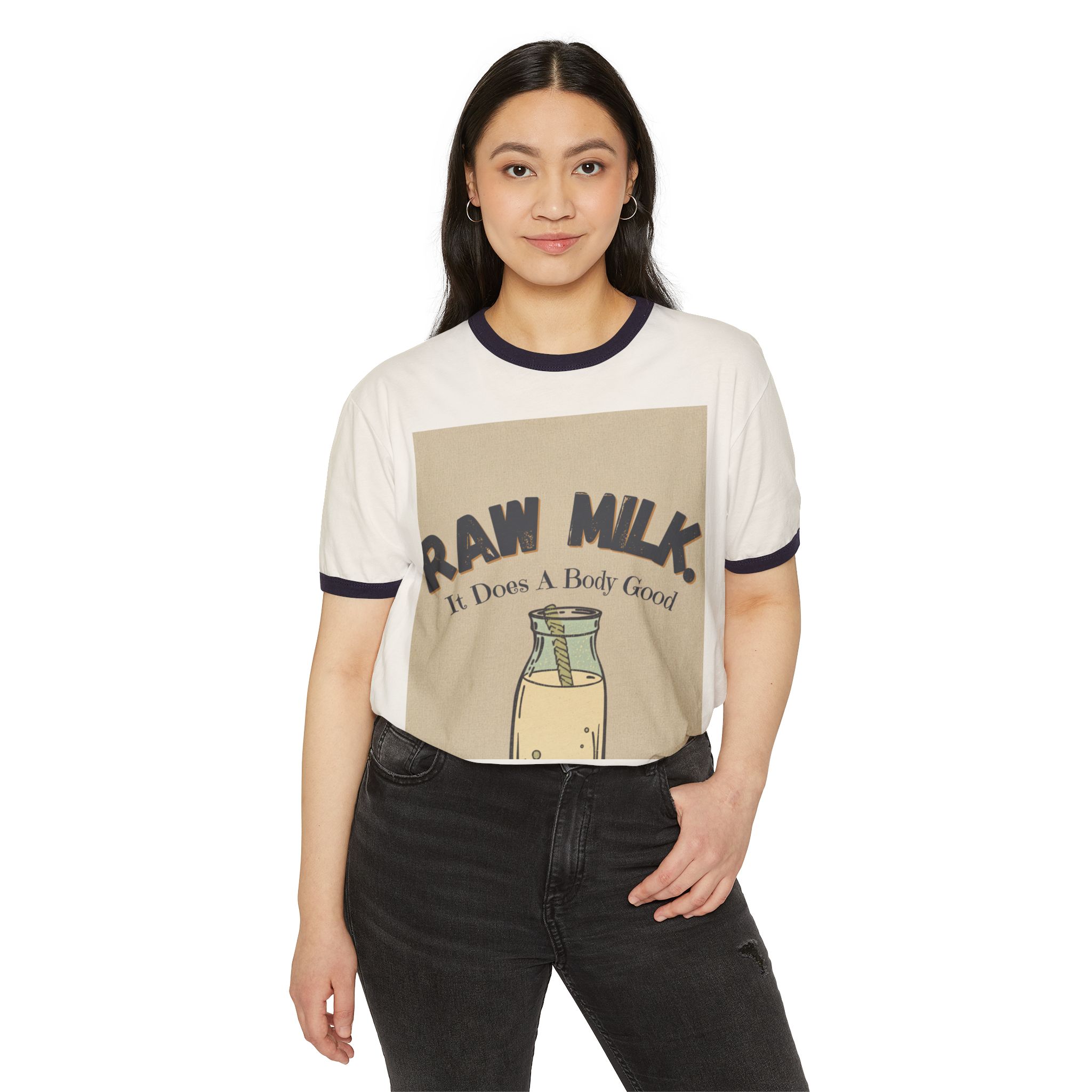 Raw Milk Vintage Ringer Tee — "Raw Milk It Does A Body Good" - Image 7