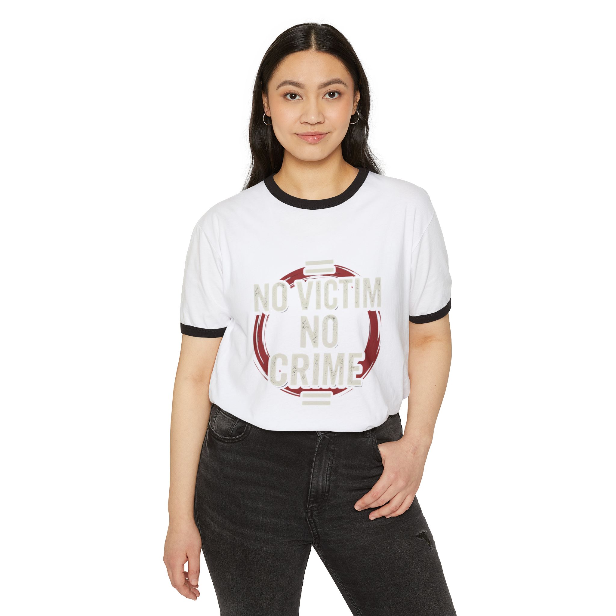 Jury Nullification Ringer T‑Shirt - "No Victim No Crime" Protest Tee - Image 3