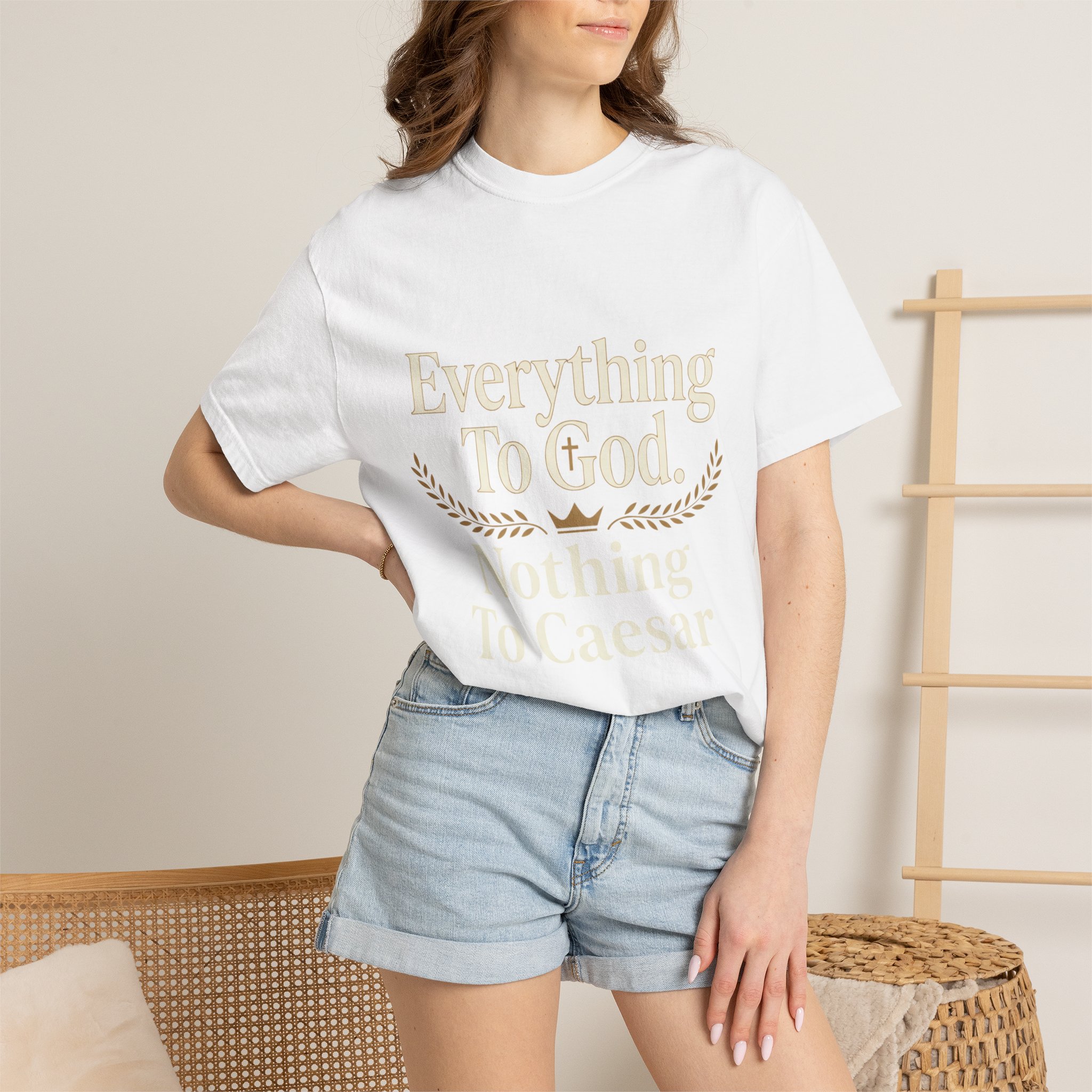 Faith Statement T-Shirt — "Everything to God, Nothing to Caesar" Religious Graphic Tee - Image 4