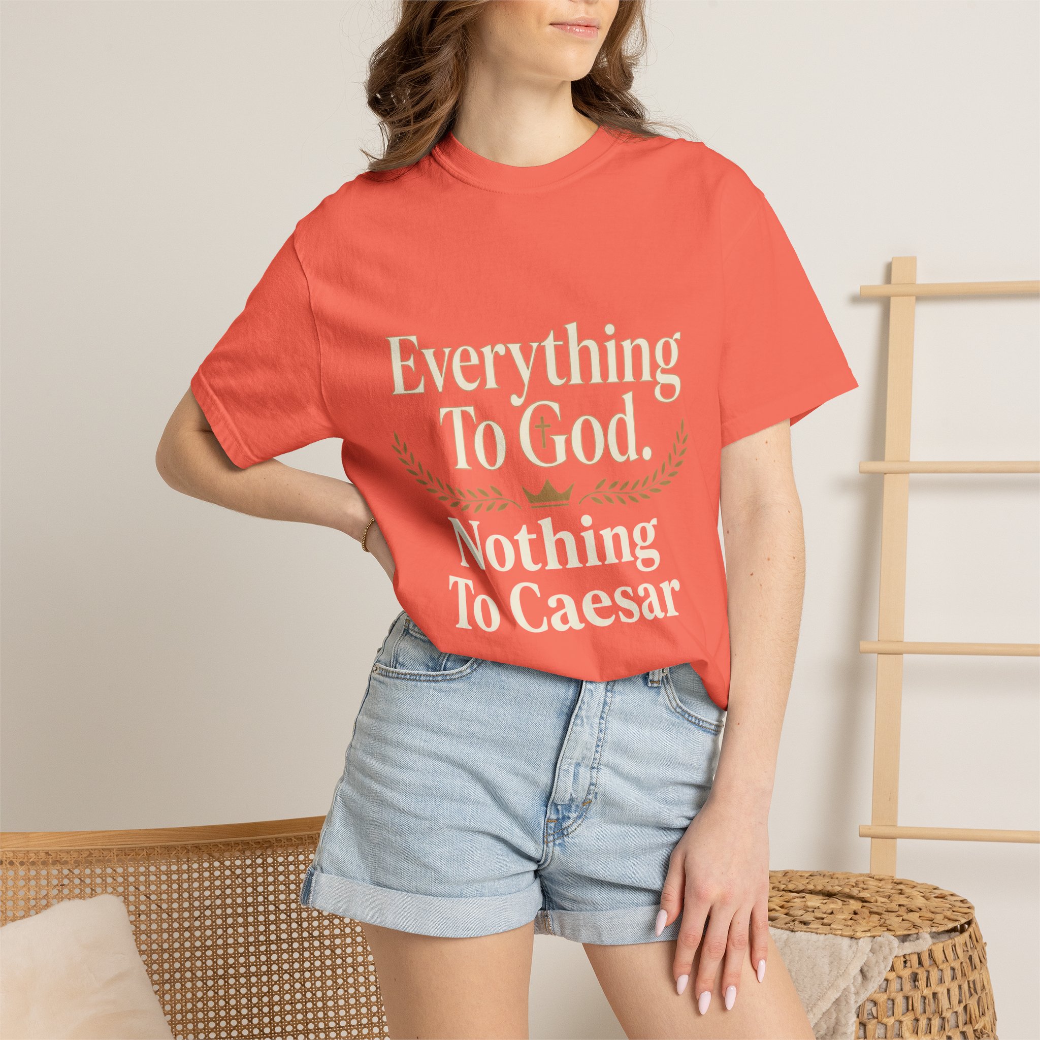 Faith Statement T-Shirt — "Everything to God, Nothing to Caesar" Religious Graphic Tee - Image 12