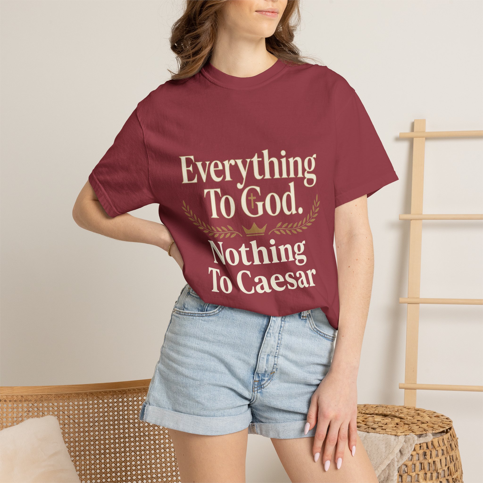 Faith Statement T-Shirt — "Everything to God, Nothing to Caesar" Religious Graphic Tee - Image 56