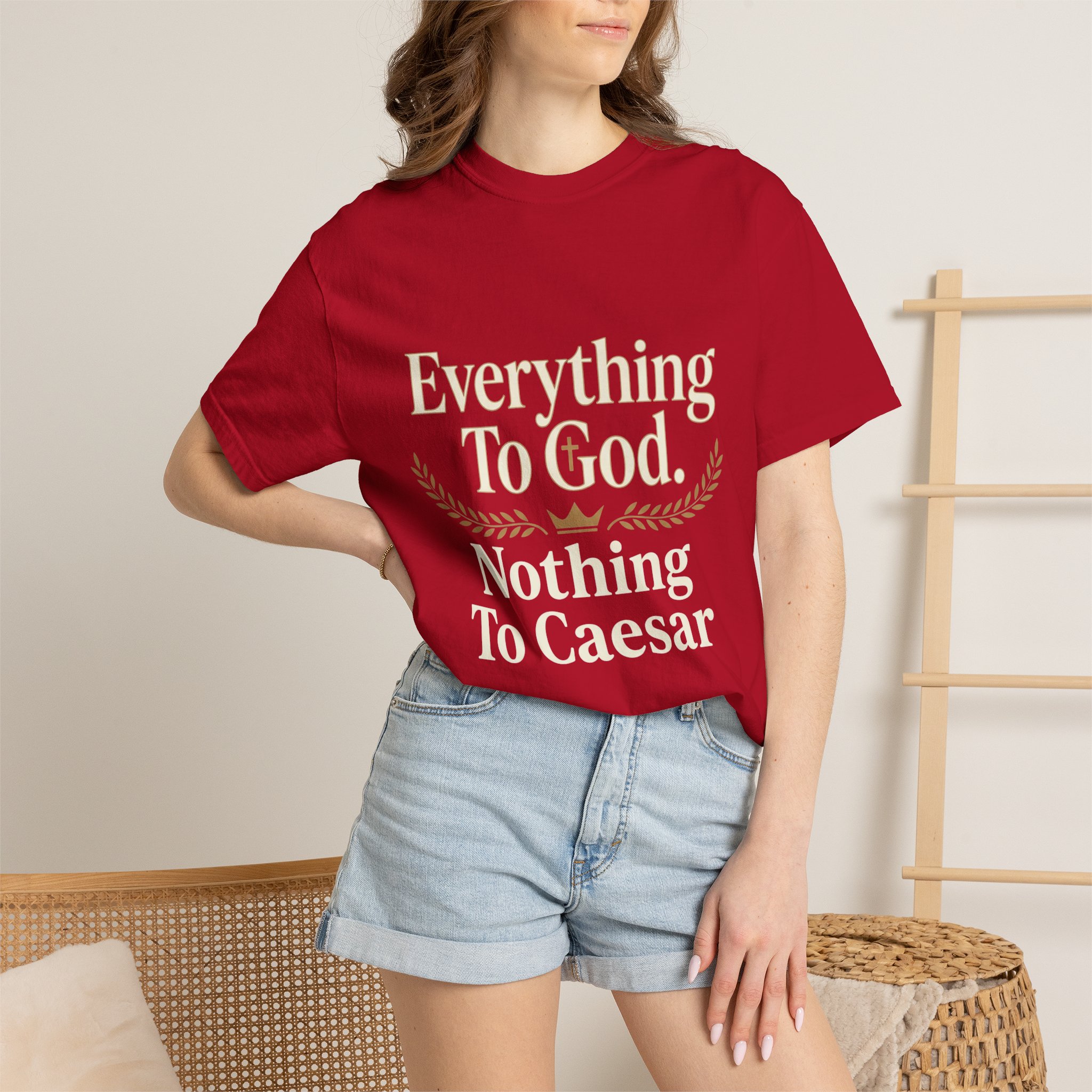 Faith Statement T-Shirt — "Everything to God, Nothing to Caesar" Religious Graphic Tee - Image 60