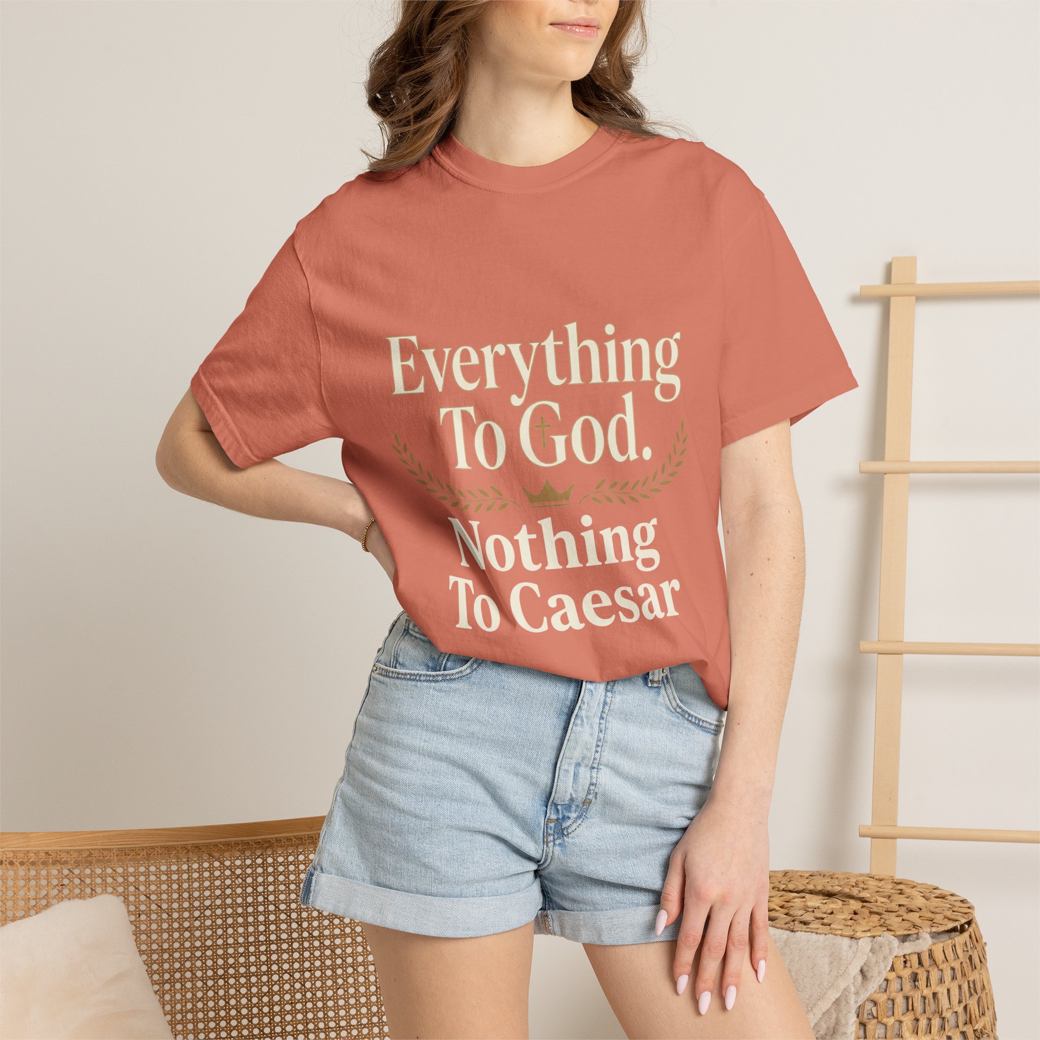 Faith Statement T-Shirt — "Everything to God, Nothing to Caesar" Religious Graphic Tee - Image 8