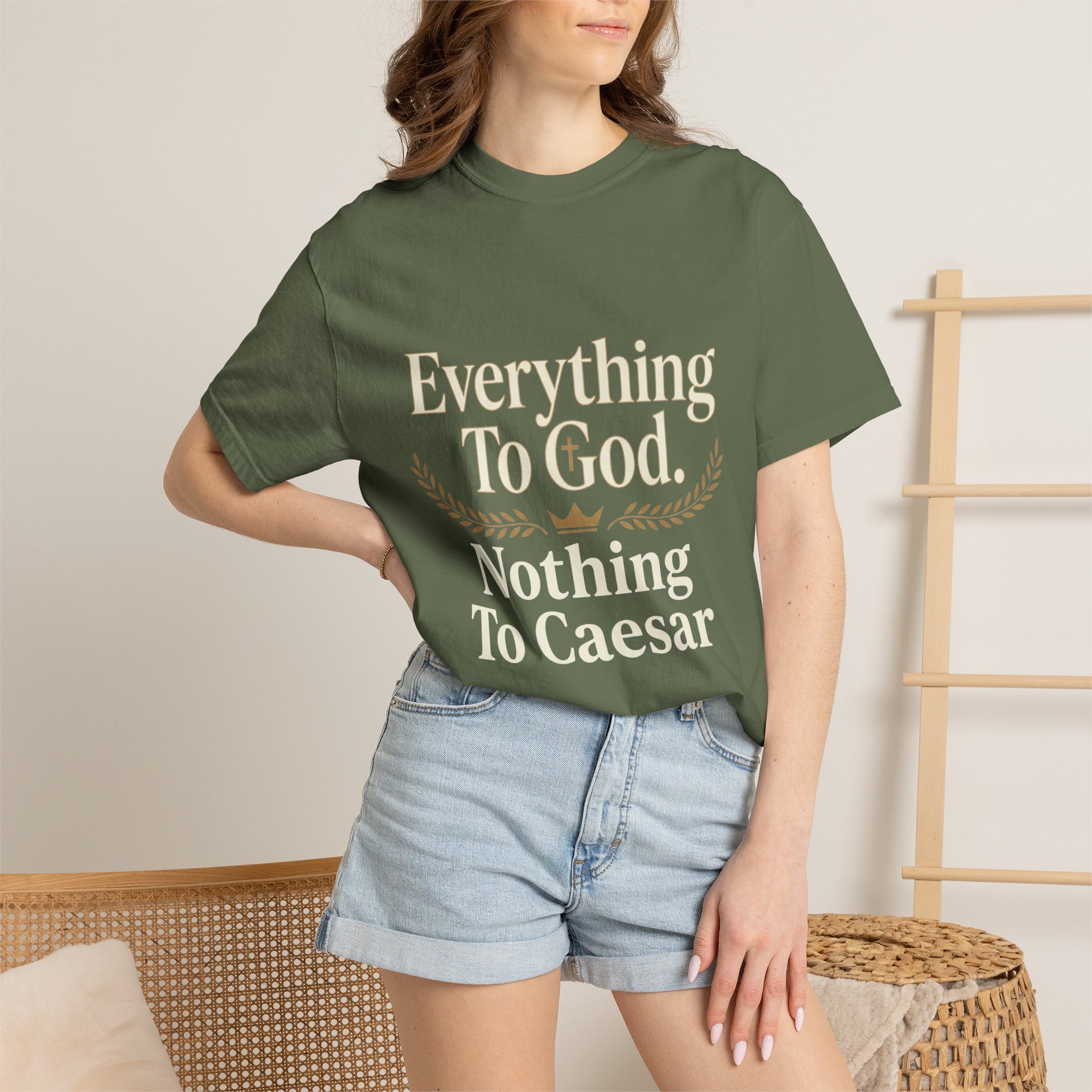 Faith Statement T-Shirt — "Everything to God, Nothing to Caesar" Religious Graphic Tee - Image 40