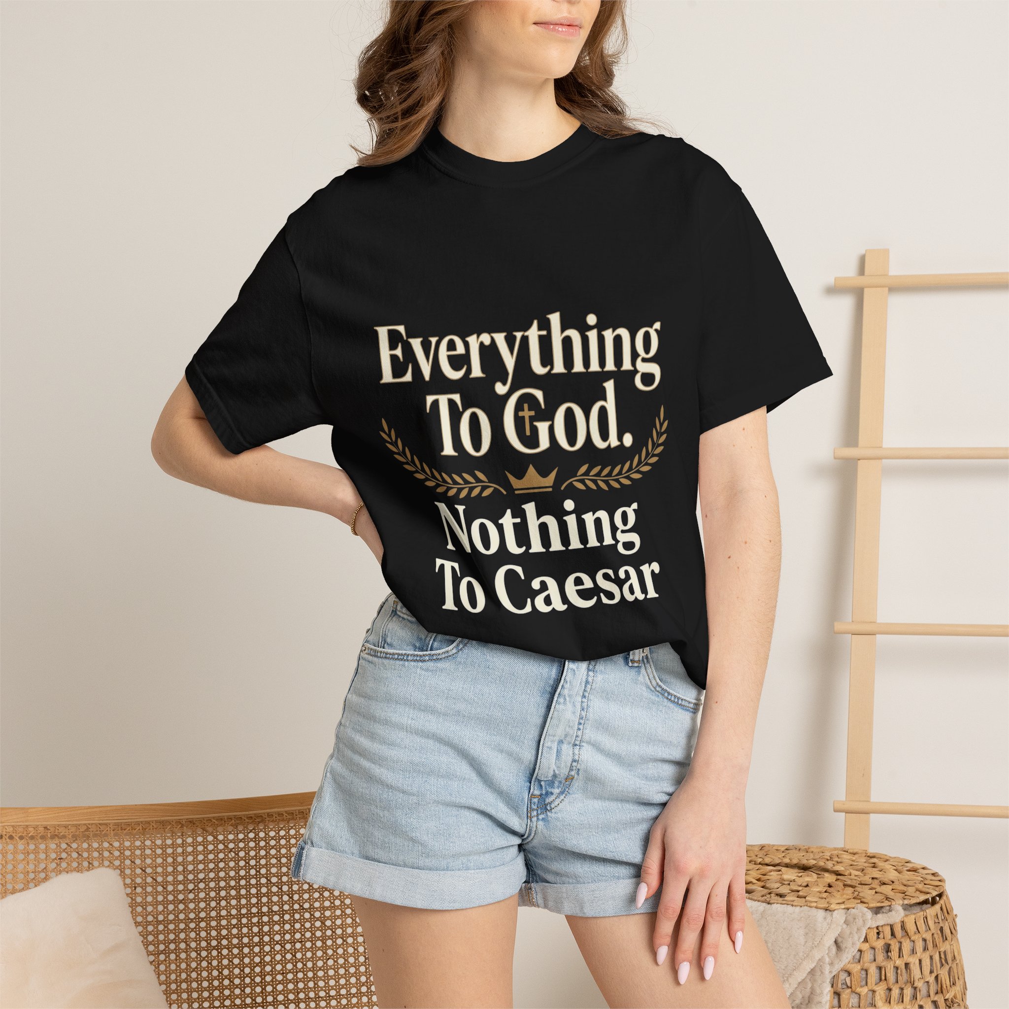 Faith Statement T-Shirt — "Everything to God, Nothing to Caesar" Religious Graphic Tee - Image 52