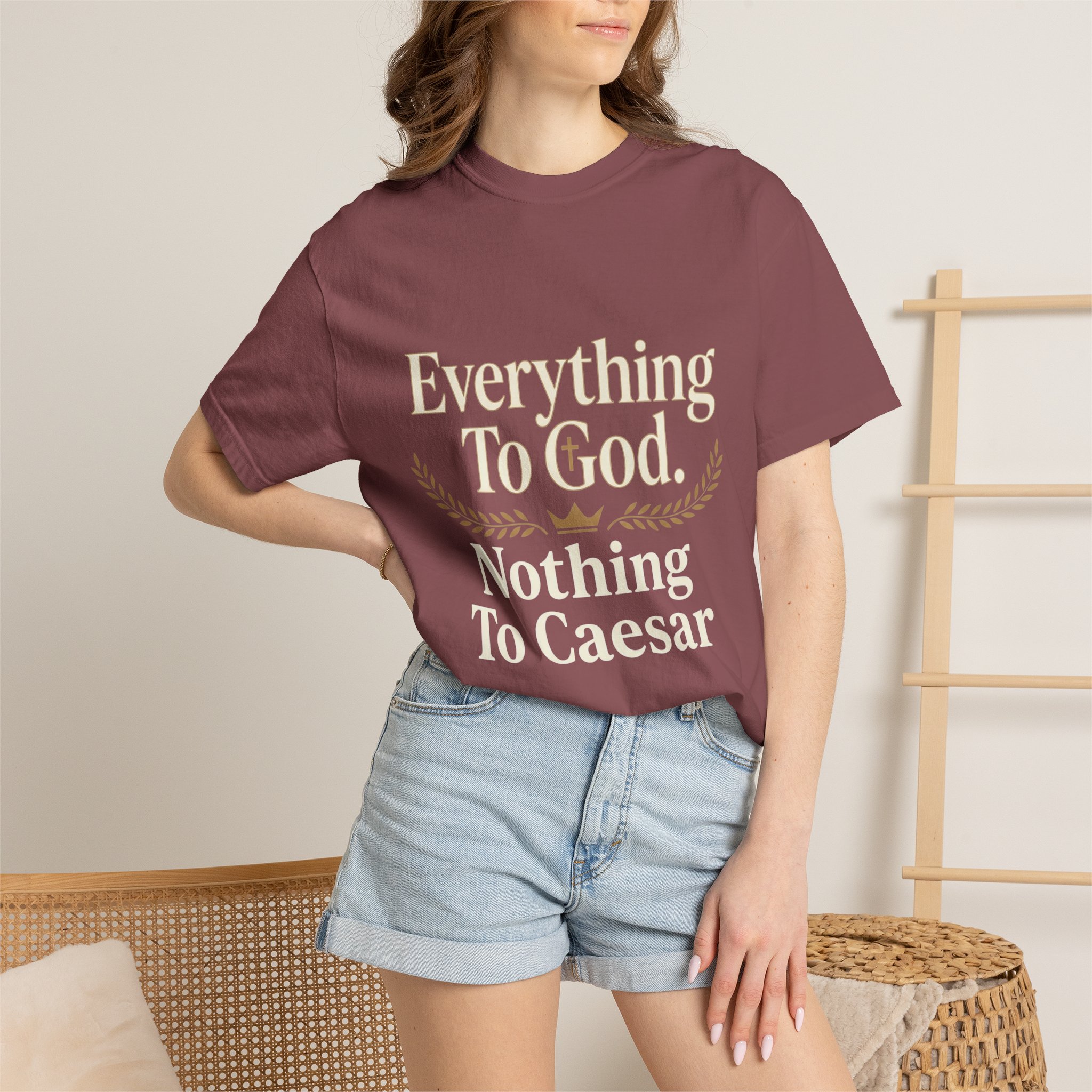 Faith Statement T-Shirt — "Everything to God, Nothing to Caesar" Religious Graphic Tee - Image 16