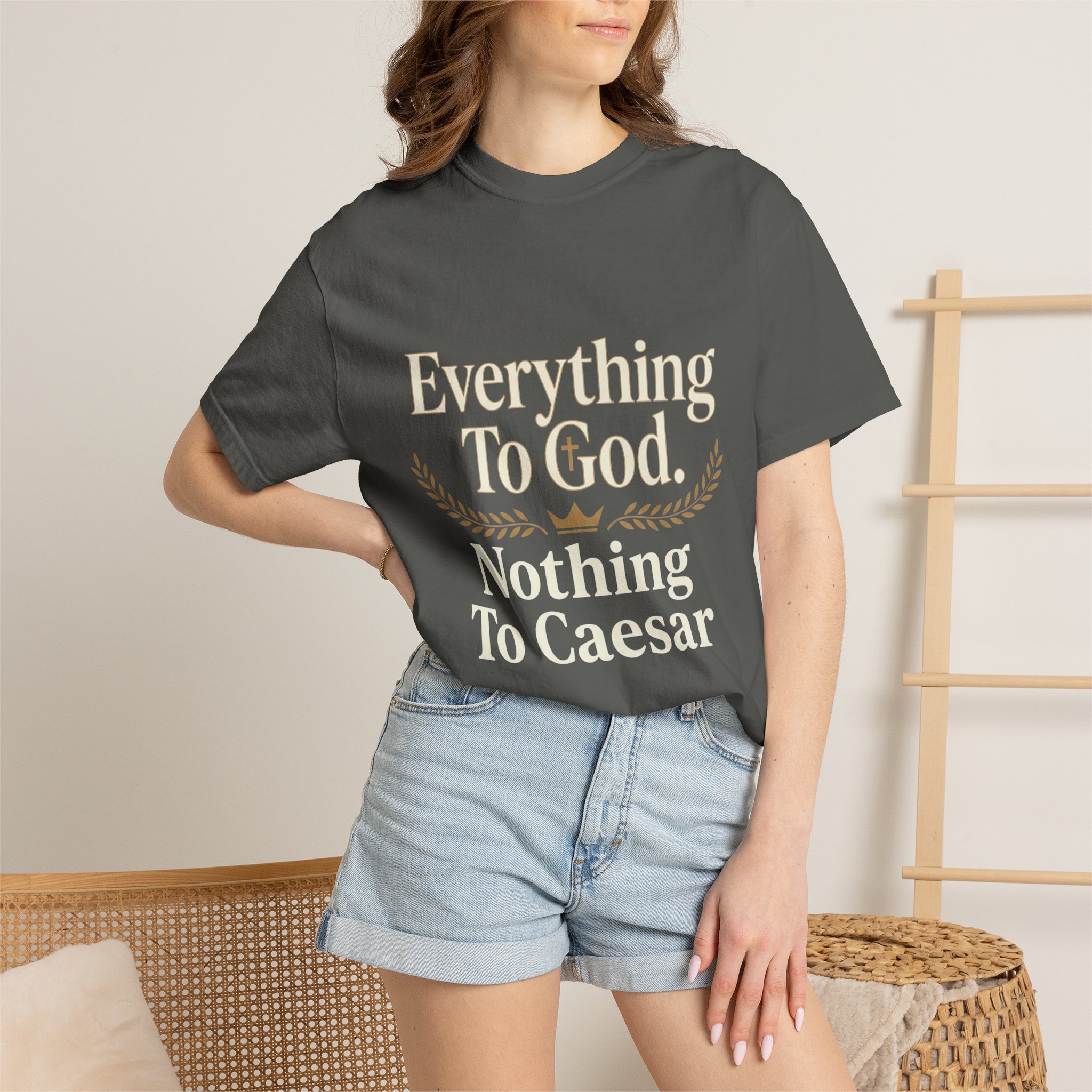 Faith Statement T-Shirt — "Everything to God, Nothing to Caesar" Religious Graphic Tee - Image 32