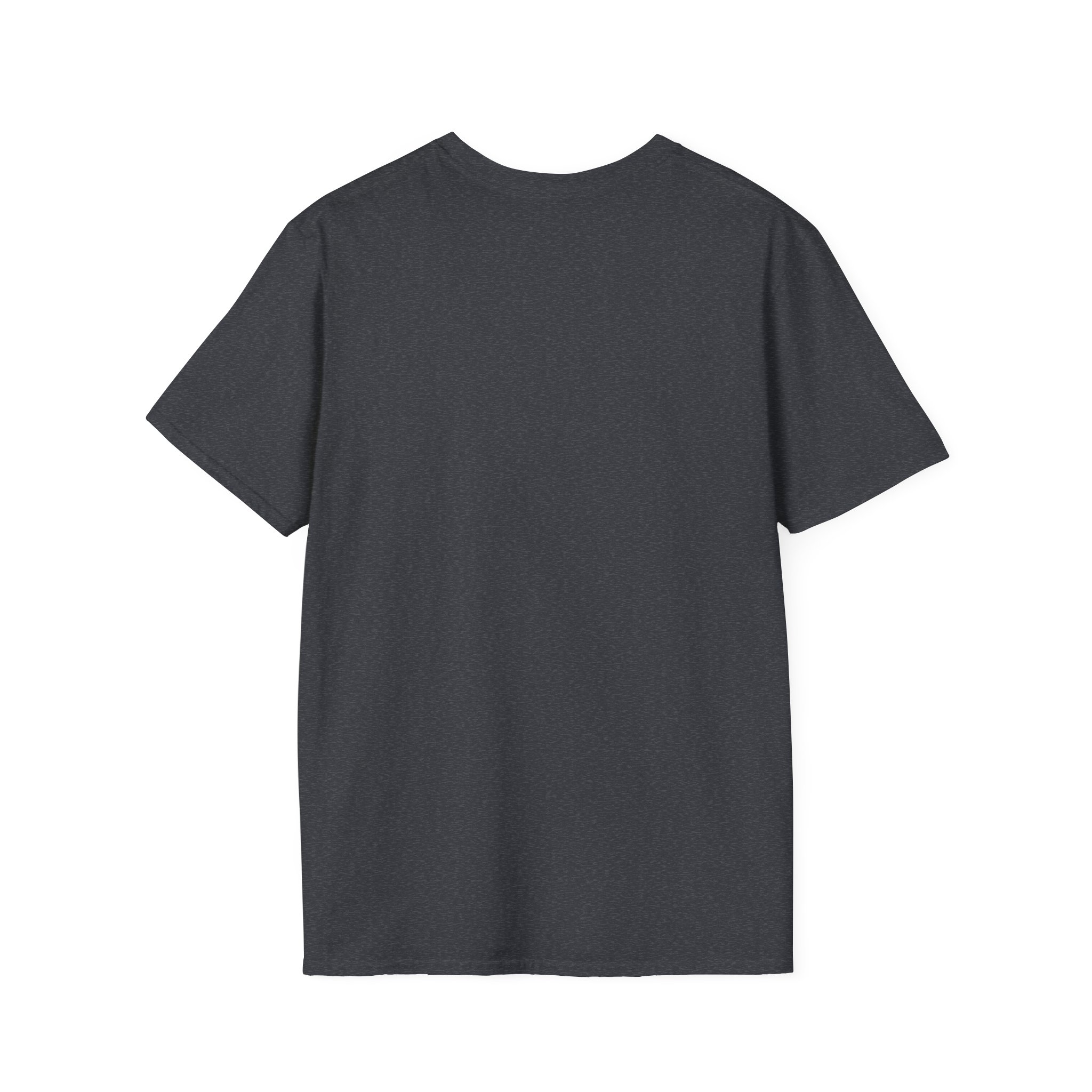 Ask Me How War Is the Health of the State skull tee in Dark Heather Grey, plain back.