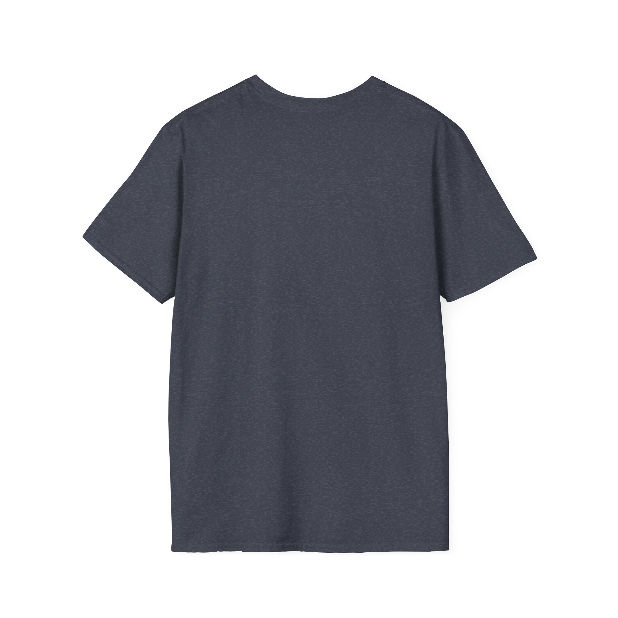Ask Me How War Is the Health of the State skull tee in Heather Navy, plain back.