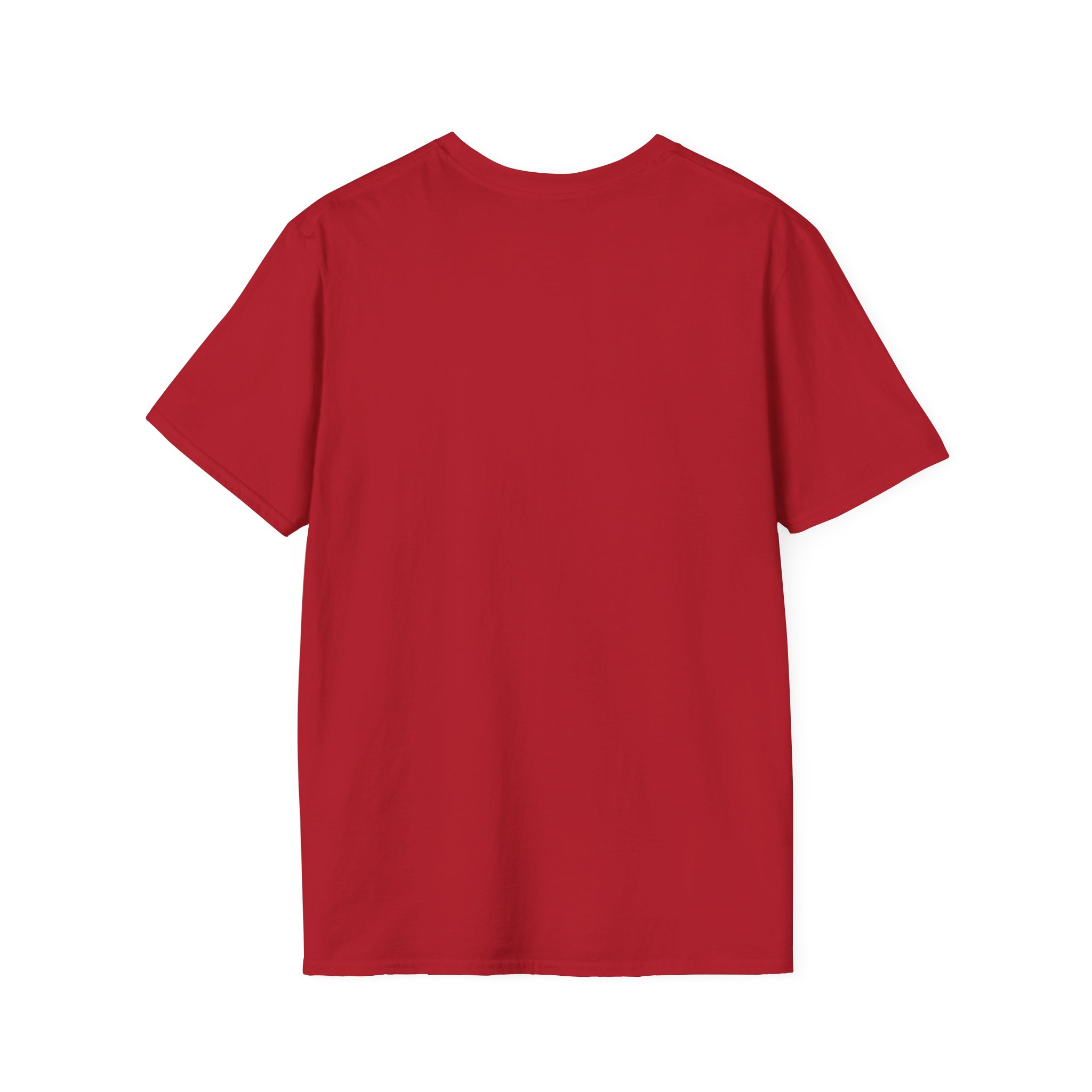 Ask Me How War Is the Health of the State skull tee in Cherry Red, plain back.