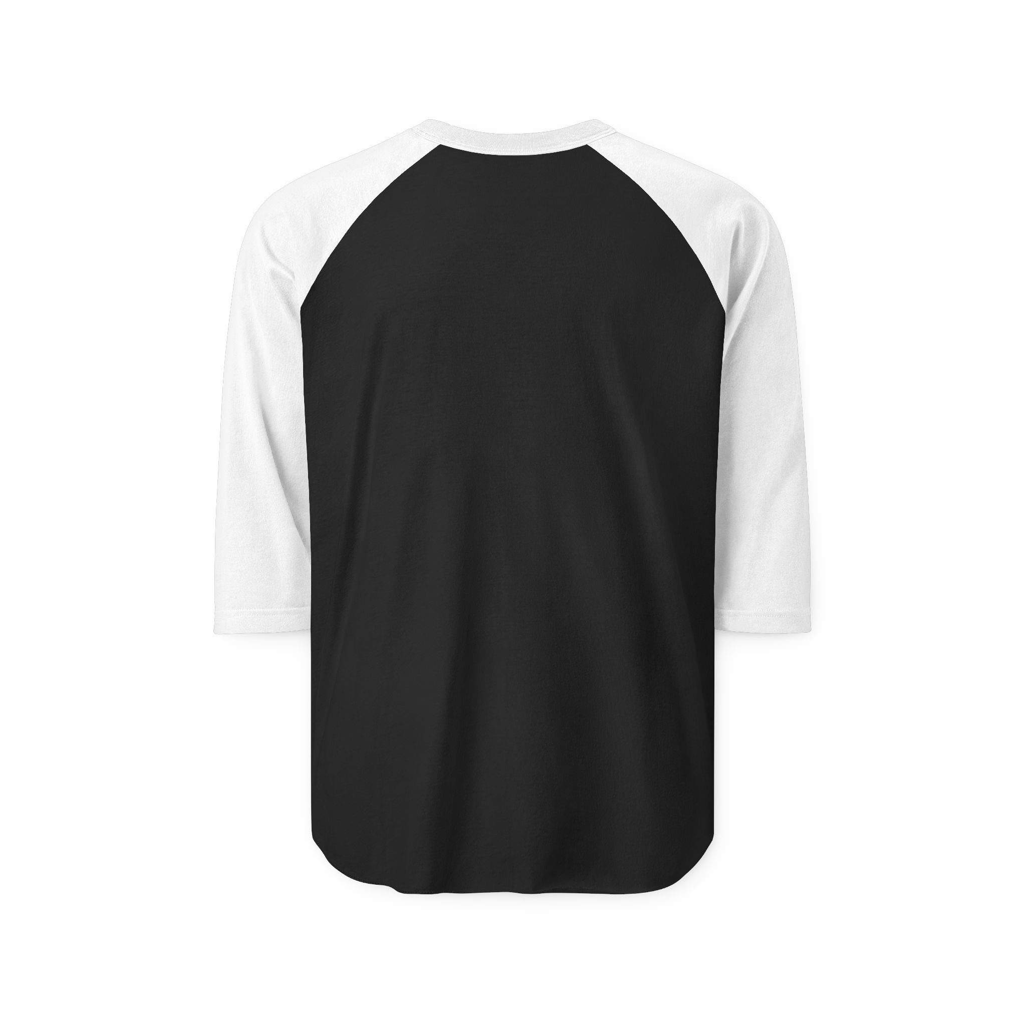 Ask Me How War Is the Health of the State raglan in Black with White sleeves, plain back.