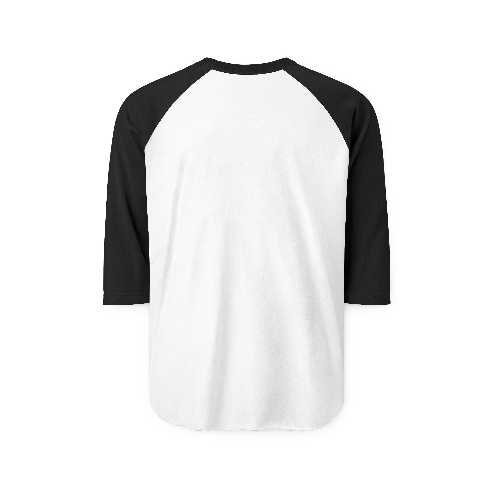 Ask Me How War Is the Health of the State raglan in White with Black sleeves, plain back.