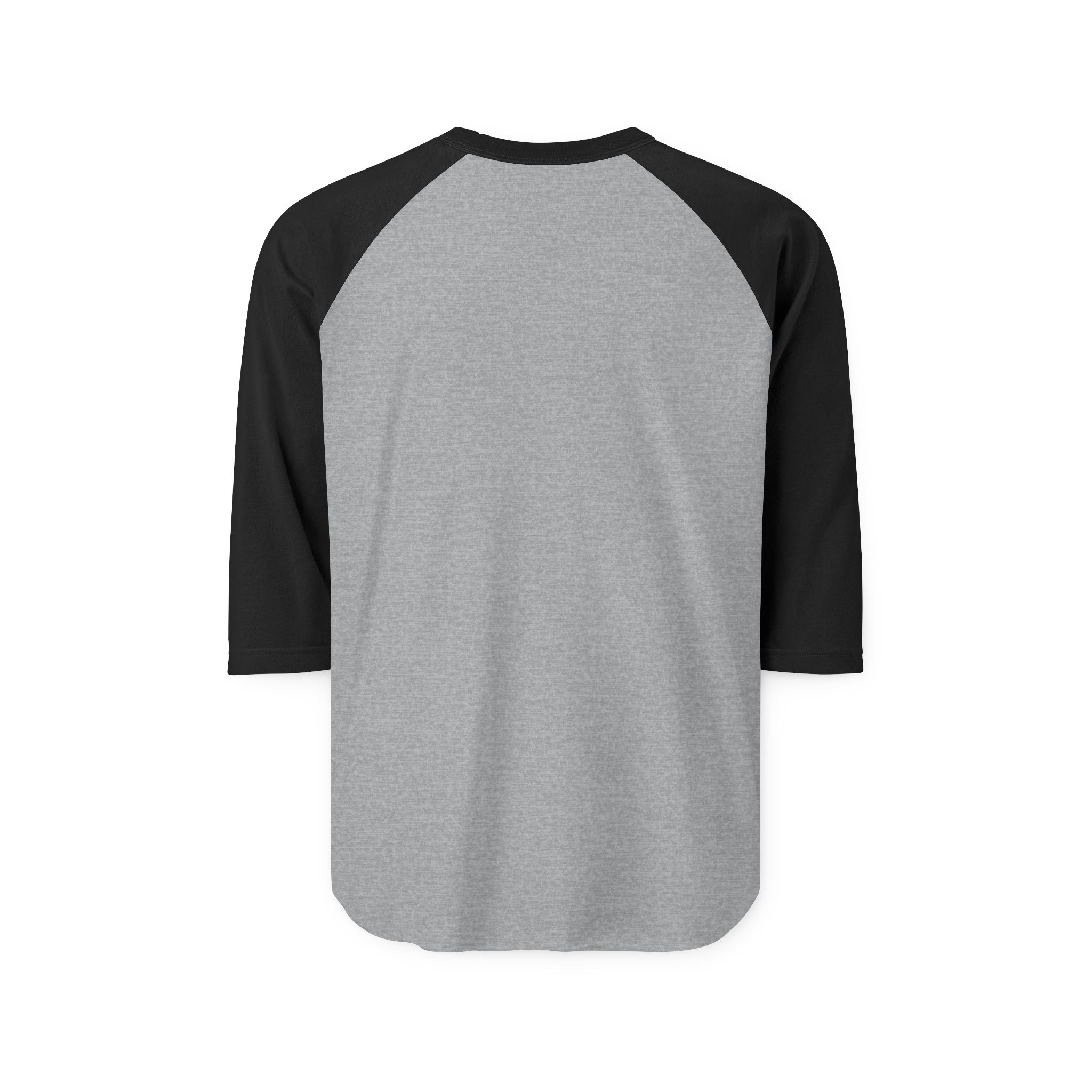Ask Me How War Is the Health of the State raglan in Heather Grey with Black sleeves, plain back.
