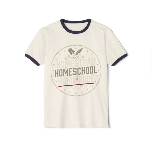 Homestead Homeschool Ringer T‑Shirt — Vintage Homeschooling Tee